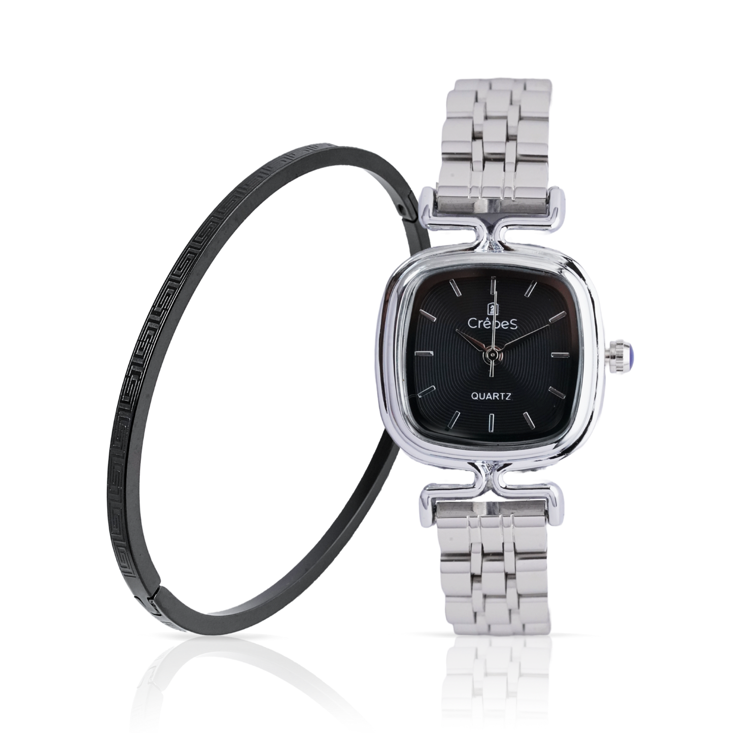 TETRA SILVER-BLACK & VERCE BRACELET BLACK COMBO | WOMEN