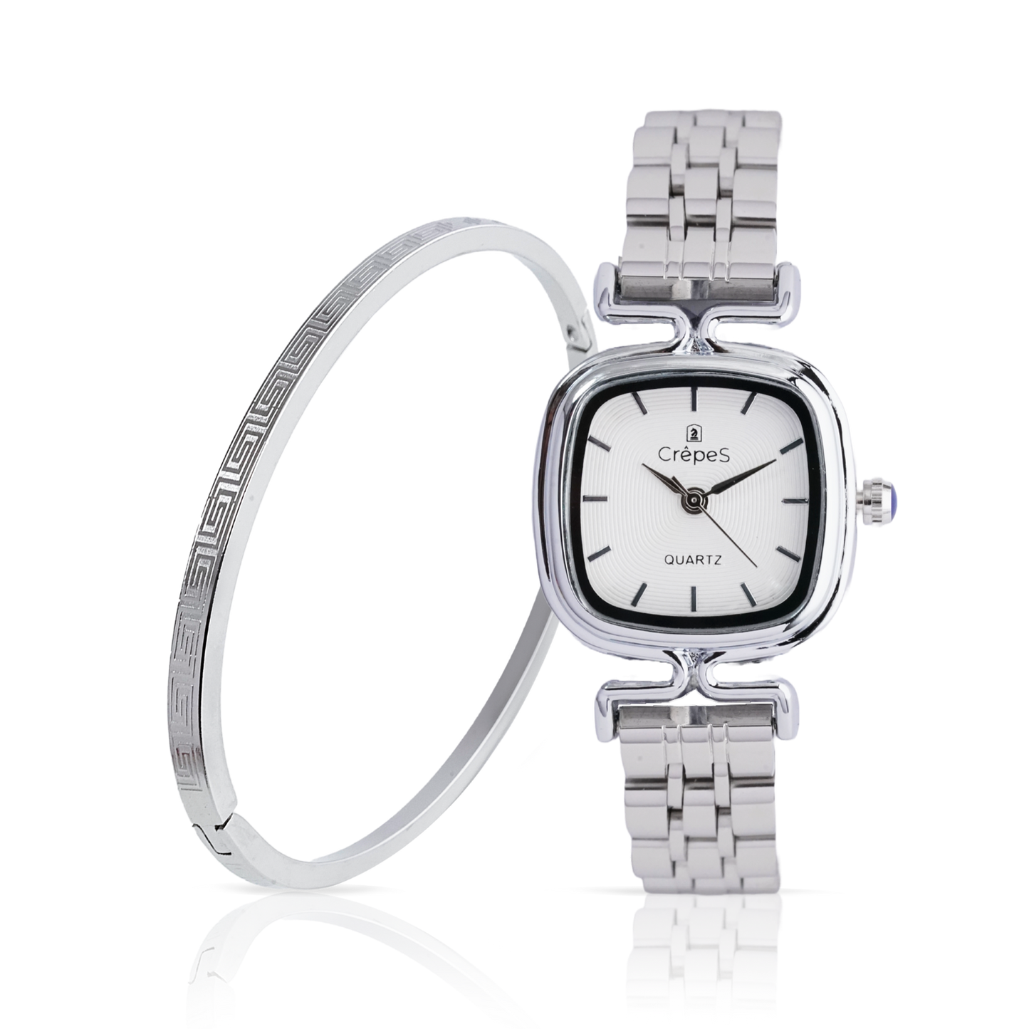 TETRA SILVER-WHITE & VERCE BRACELET SILVER COMBO | WOMEN