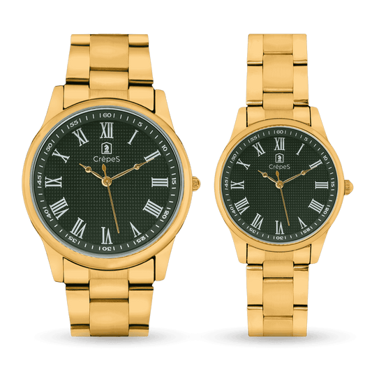 ROMAN COUPLE STAINLESS STEEL STRAP WITH JAPANESE MOVEMENT | MEN & WOMEN