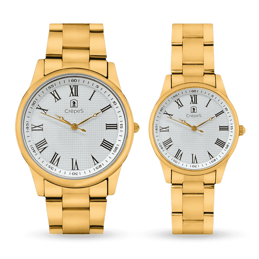 ROMAN COUPLE STAINLESS STEEL STRAP WITH JAPANESE MOVEMENT | MEN & WOMEN