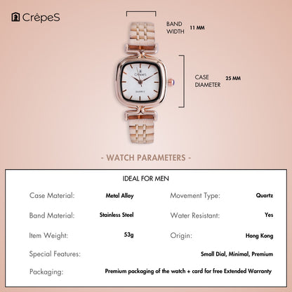 TETRA ROSE GOLD STAINLESS STEEL | WOMEN