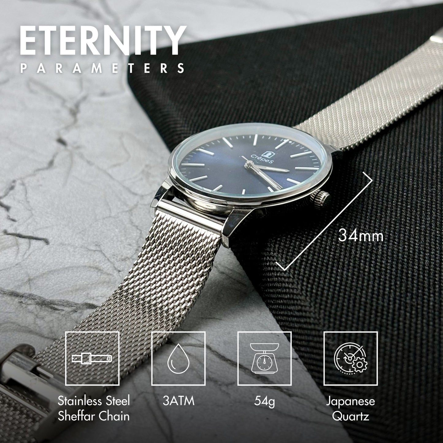 Eternity silver blue