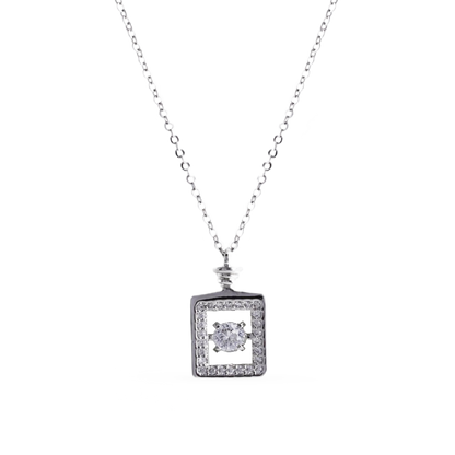 CrepeS Bottle Pendant in Silver Necklace | Women