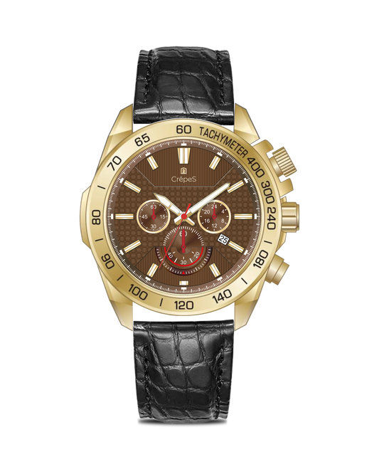 BOLT LEATHER STRAP - CHRONOGRAPH WATCH WITH JAPANESE MOVEMENT | MEN (Copy)