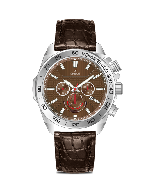 BOLT LEATHER STRAP - CHRONOGRAPH WATCH WITH JAPANESE MOVEMENT | MEN (Copy)