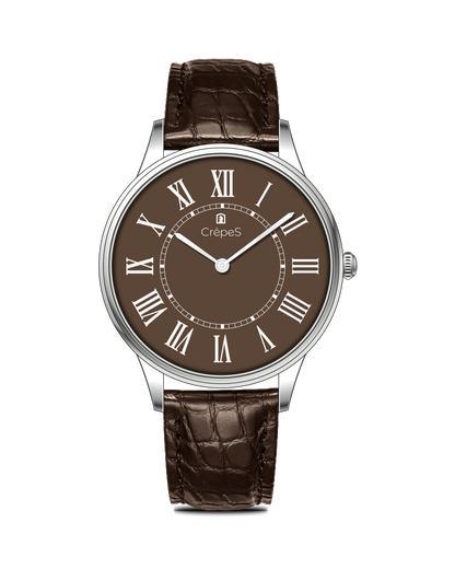ROMAN EDGE LEATHER STRAP WATCH WITH JAPANESE MOVEMENT | MEN