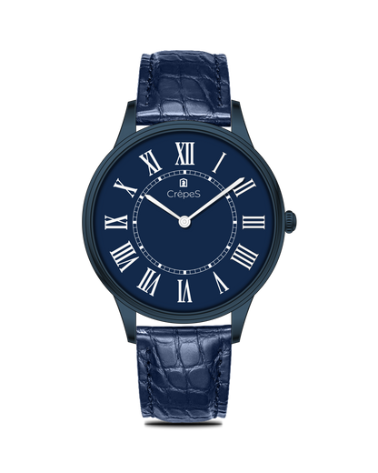 ROMAN EDGE LEATHER STRAP WATCH WITH JAPANESE MOVEMENT | MEN