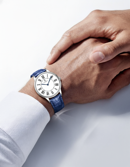 ROMAN EDGE LEATHER STRAP WATCH WITH JAPANESE MOVEMENT | MEN