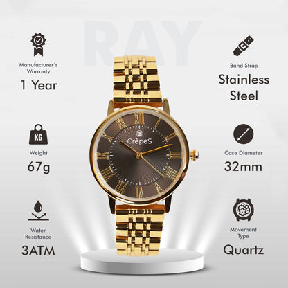RAY ROMAN GOLD STAINLESS STEEL | WOMEN