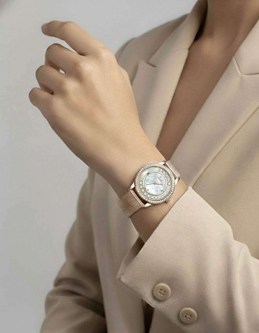 STARLIT STAINLESS STEEL STRAP WATCH WITH JAPANESE MOVEMENT | WOMEN