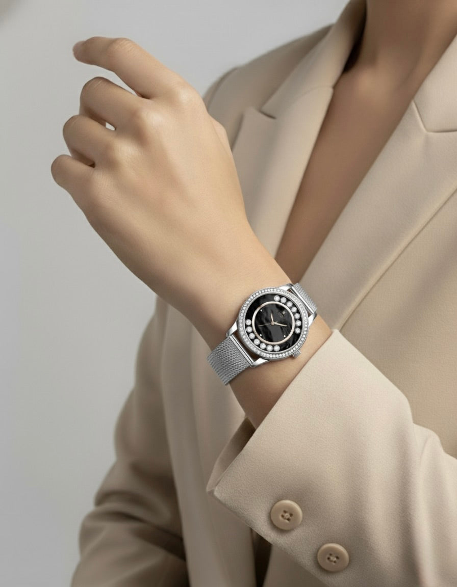 STARLIT STAINLESS STEEL STRAP WATCH WITH JAPANESE MOVEMENT | WOMEN