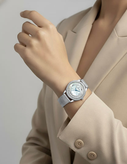 STARLIT STAINLESS STEEL STRAP WATCH WITH JAPANESE MOVEMENT | WOMEN