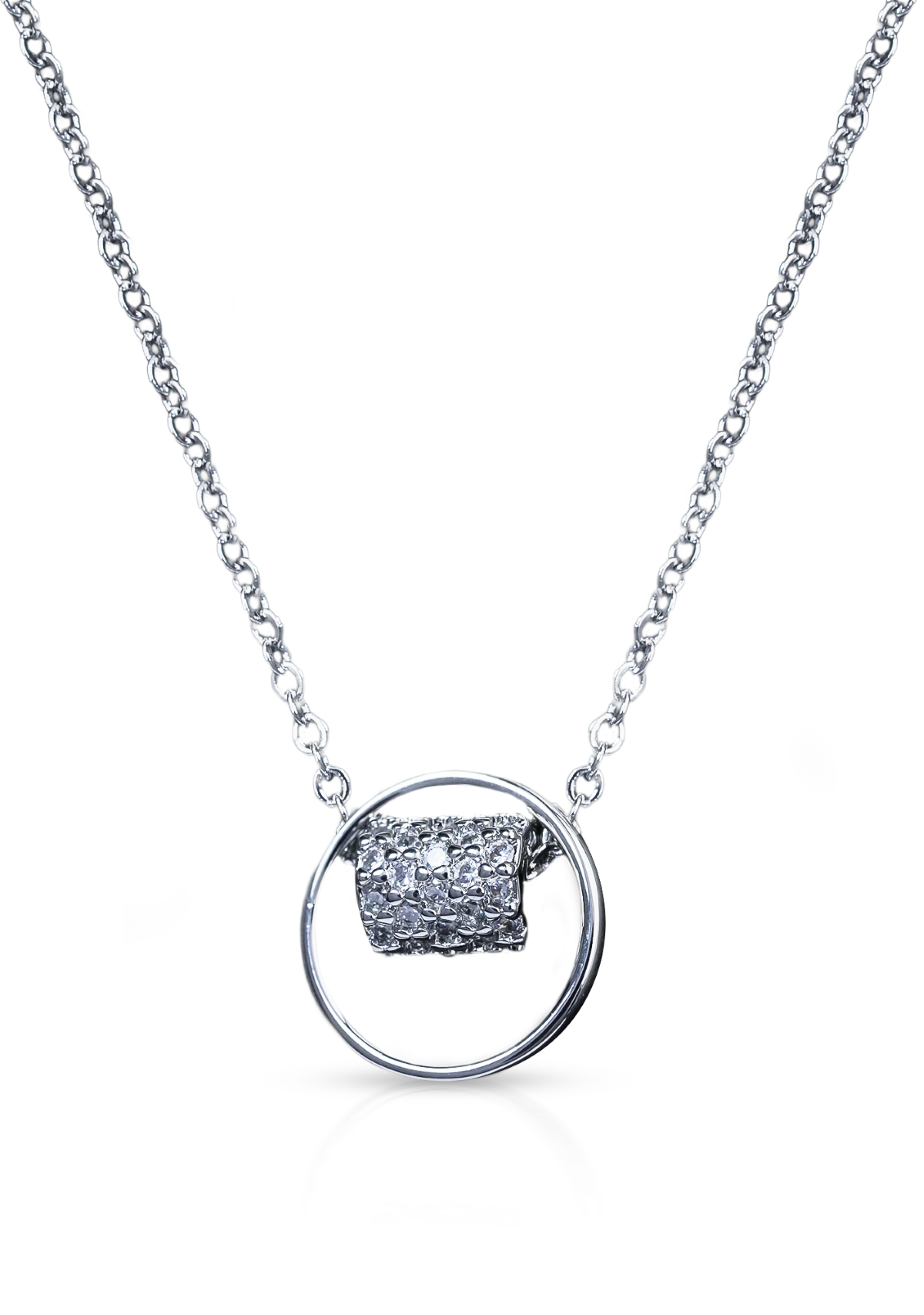 CrepeS Circle Ring Pendant in Silver Necklace | Women