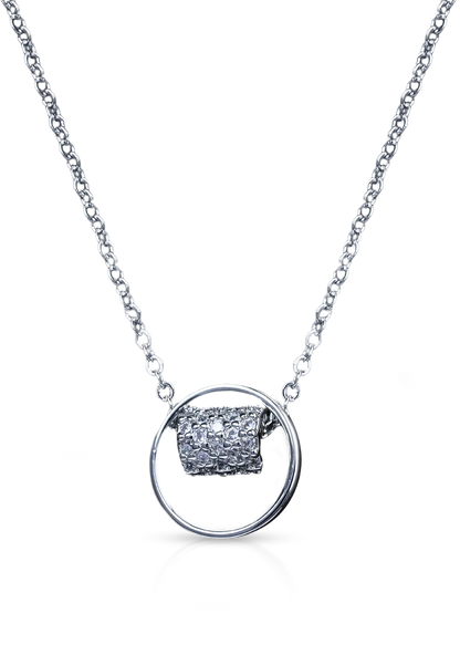 CrepeS Circle Ring Pendant in Silver Necklace | Women