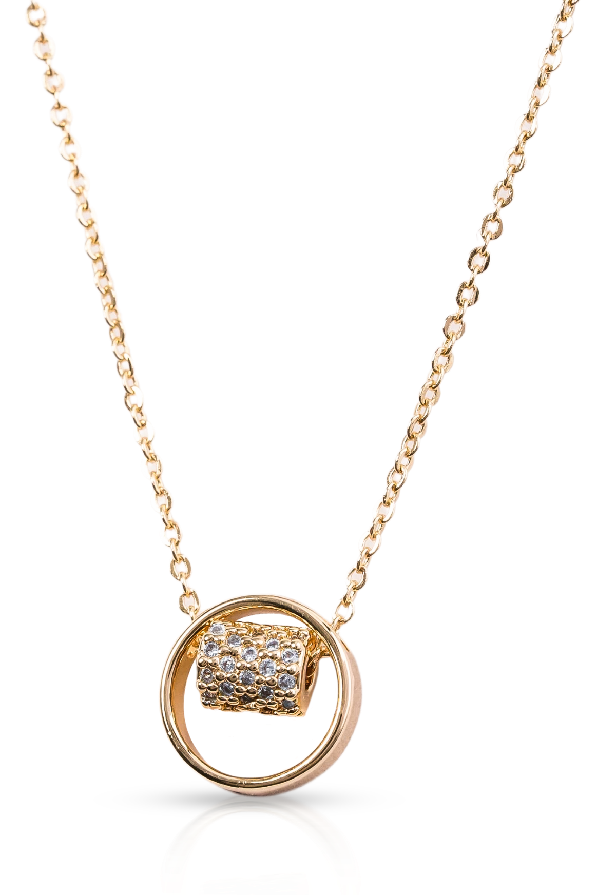 CrepeS Circle Ring Pendant in Gold Necklace | Women