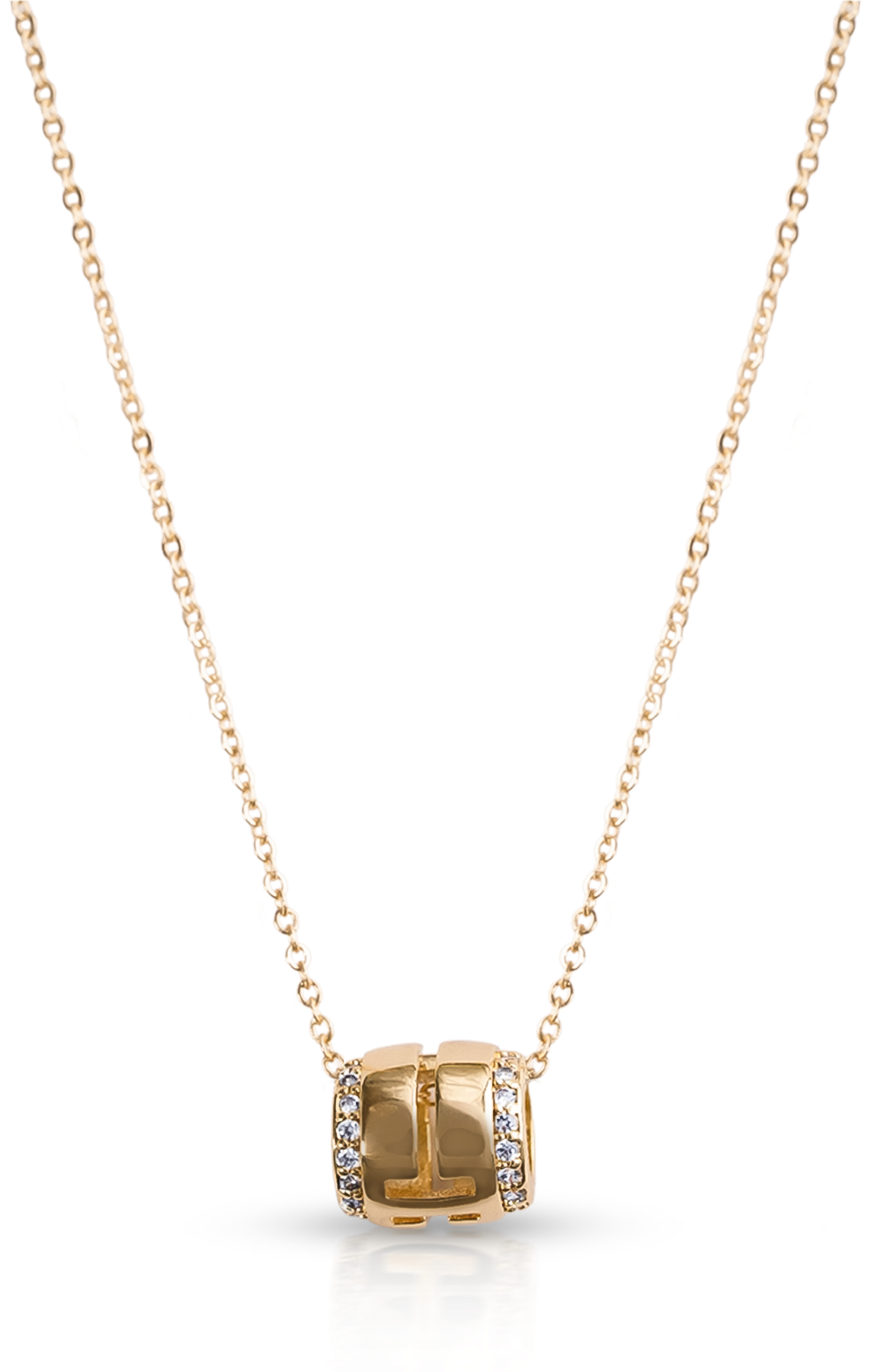 CrepeS Cylindrical Pendant in Gold Necklace | Women