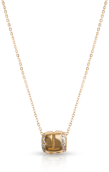 CrepeS Cylindrical Pendant in Gold Necklace | Women