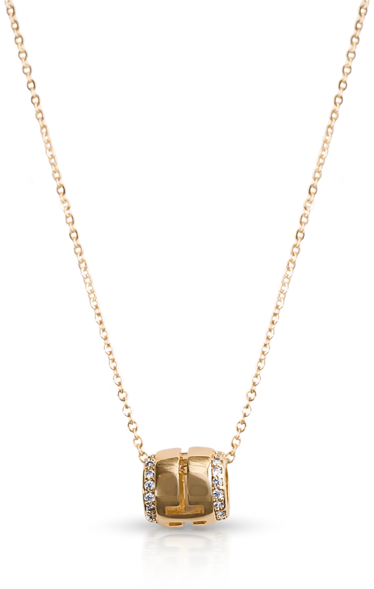 CrepeS Cylindrical Pendant in Gold Necklace | Women