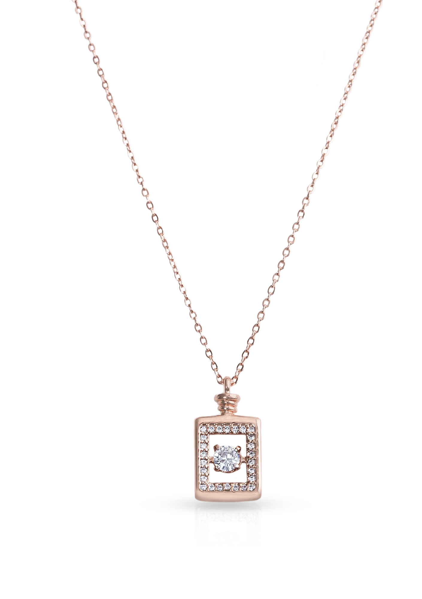 CrepeS Bottle Pendant in Rose Gold Necklace | Women