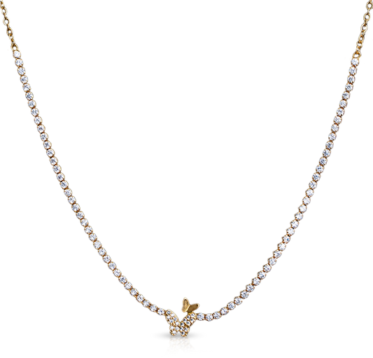 CrepeS Stone Butterfly in Gold Necklace | Women