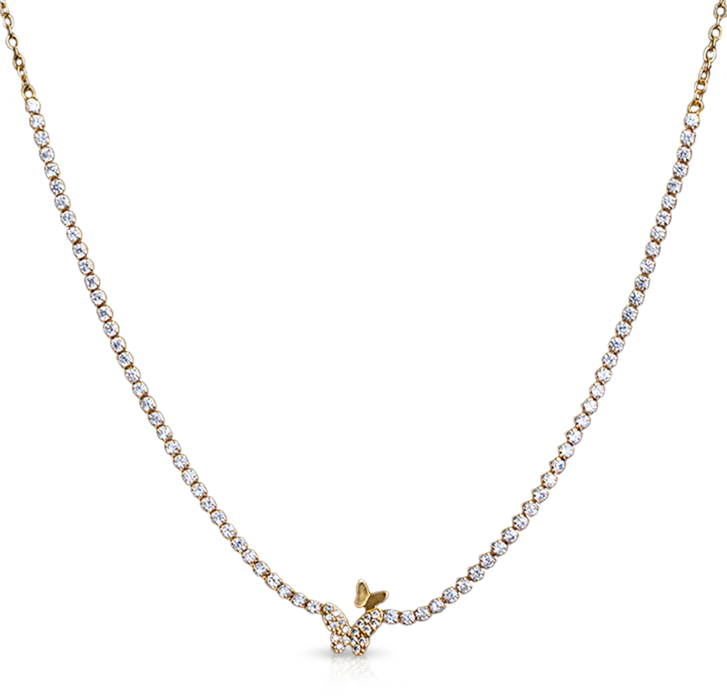 CrepeS Stone Butterfly in Gold Necklace | Women