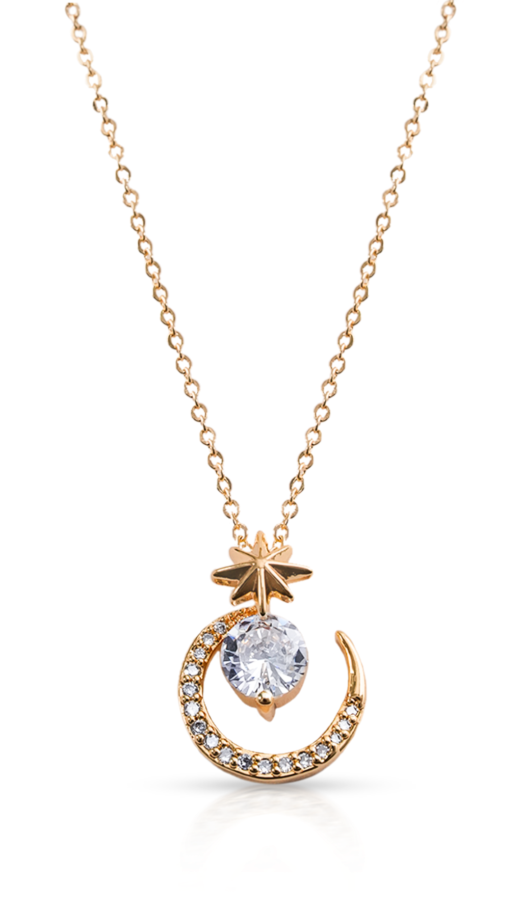 CrepeS Moon Pendant in Gold Necklace | Women