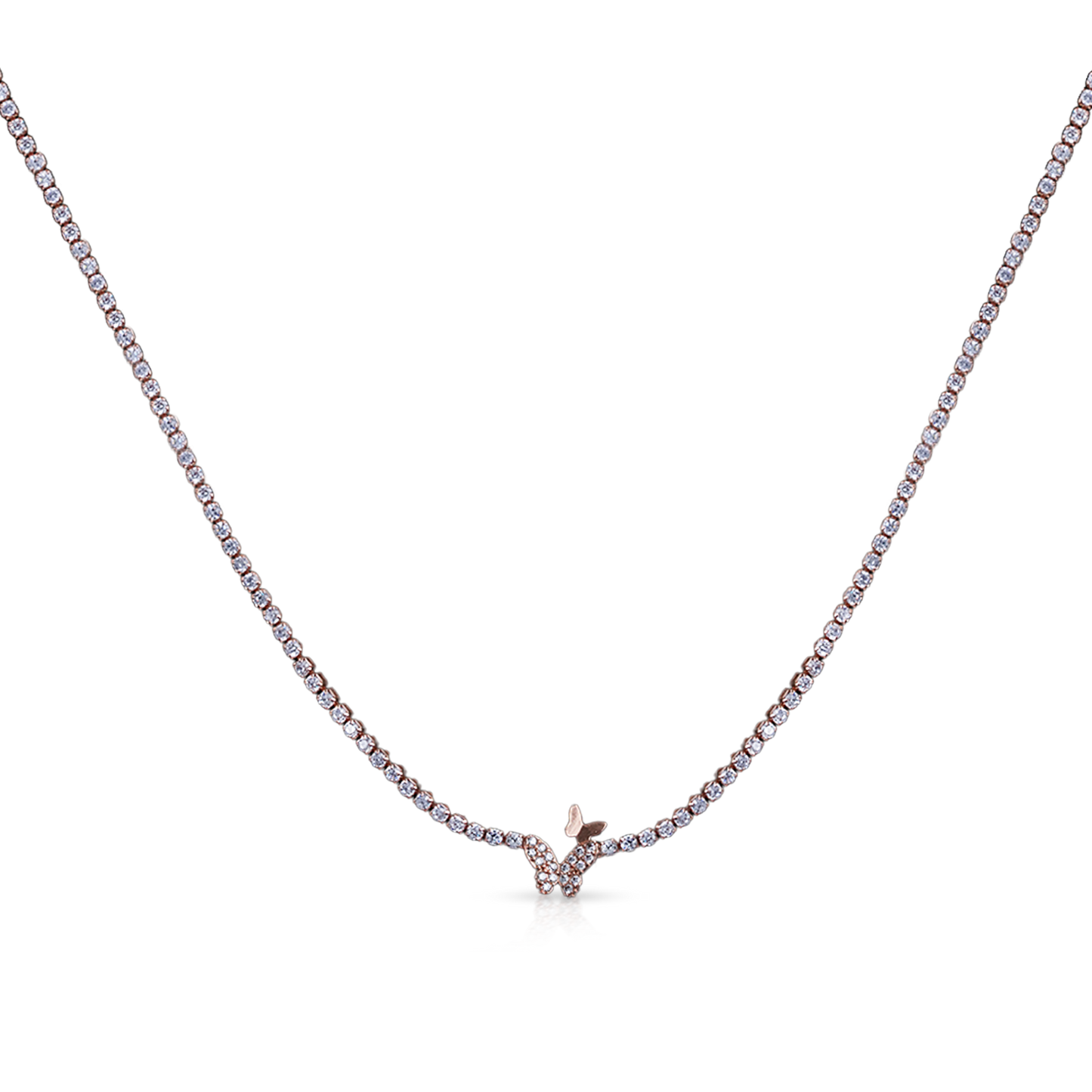 CrepeS Stone Butterfly in Rose Gold Necklace | Women