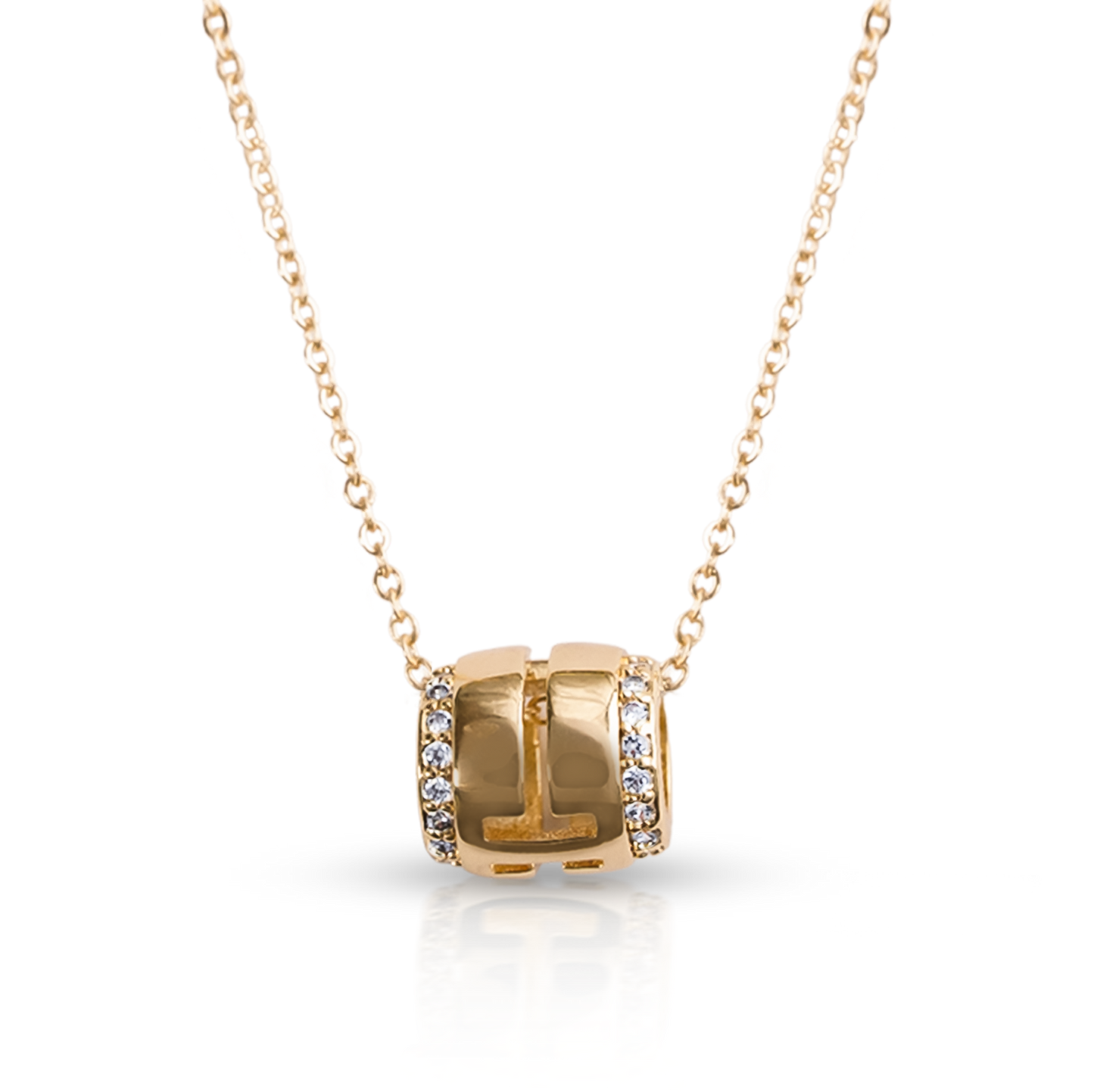 CrepeS Cylindrical Pendant in Gold Necklace | Women