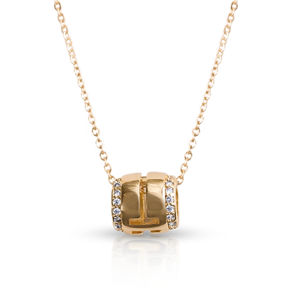 CrepeS Cylindrical Pendant in Gold Necklace | Women