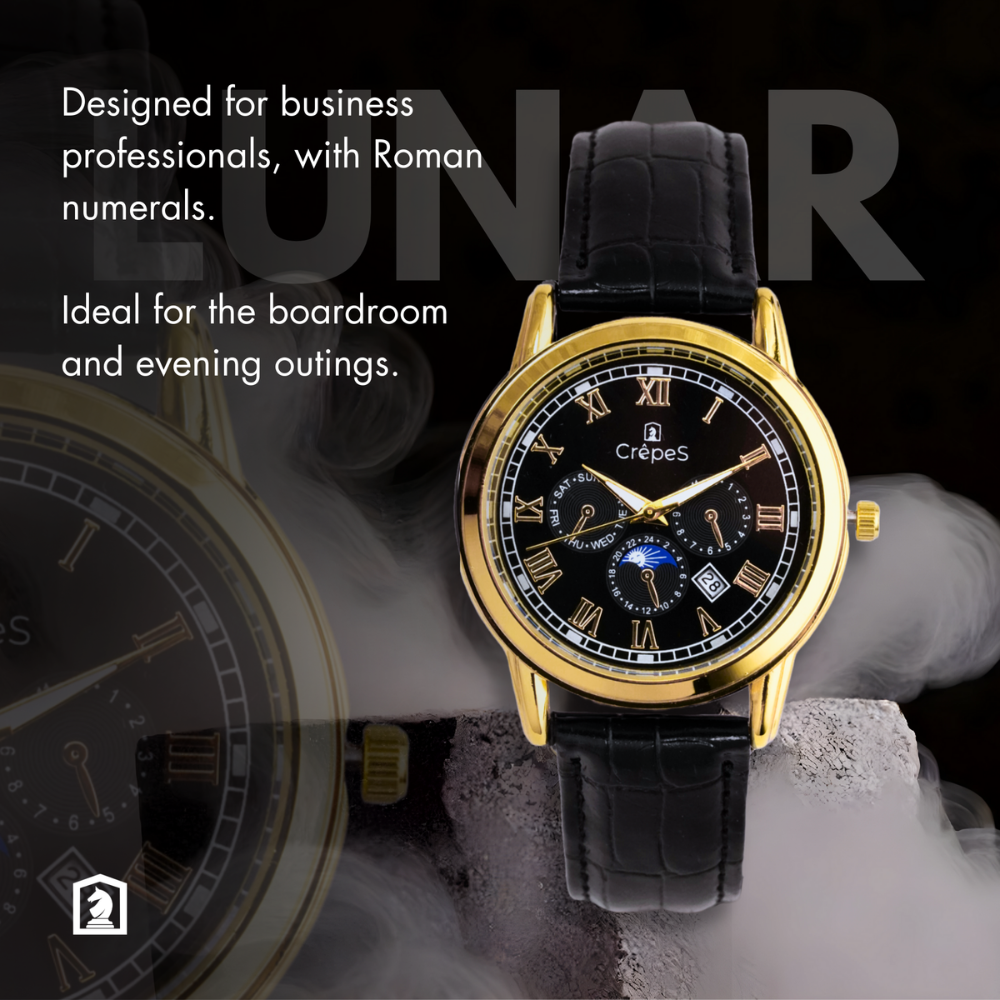 LUNAR GOLD-BLACK BK LEATHER | MEN