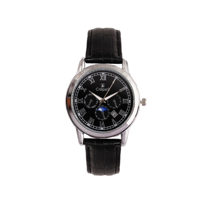 LUNAR SILVER-BLACK BK LEATHER | MEN