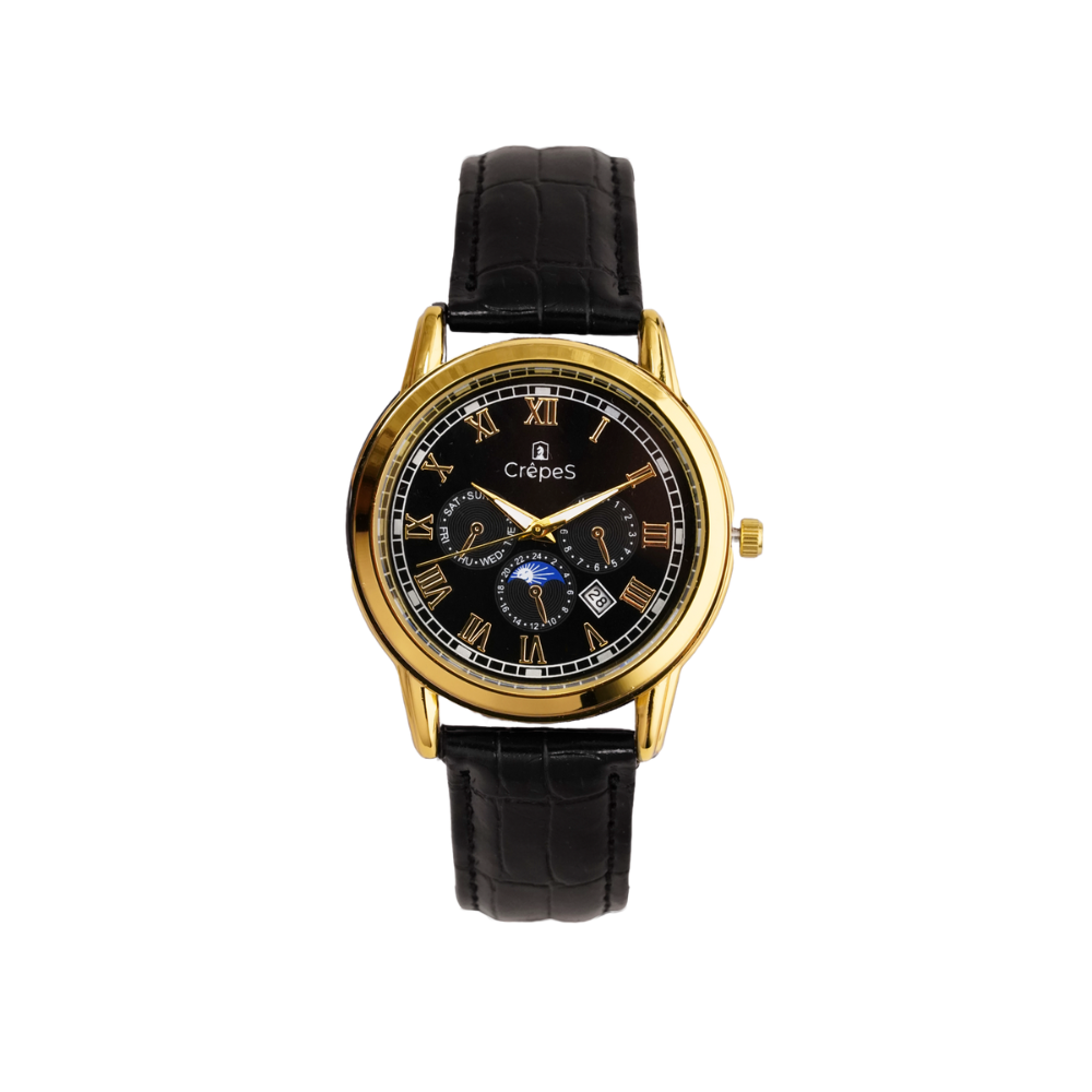 LUNAR GOLD-BLACK BK LEATHER | MEN