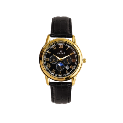 LUNAR GOLD-BLACK BK LEATHER | MEN