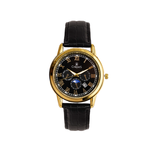 LUNAR GOLD-BLACK BK LEATHER | MEN