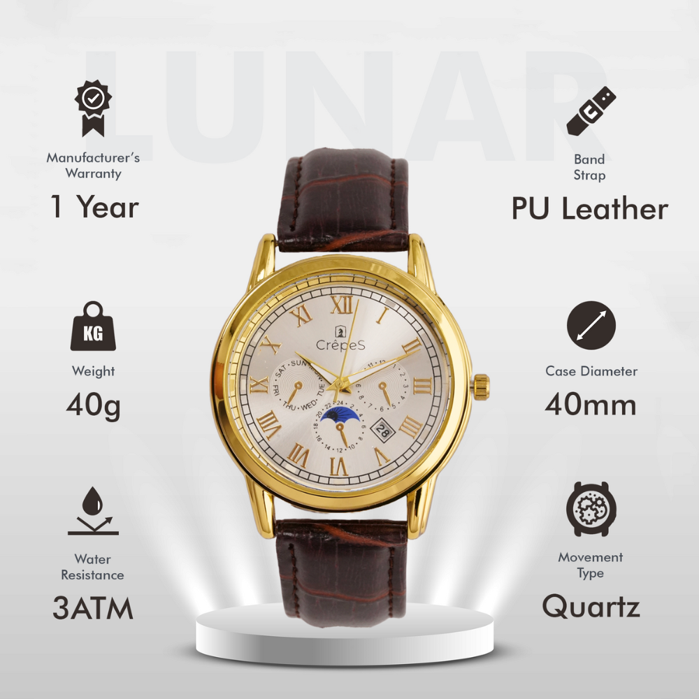 LUNAR GOLD-WHITE BR LEATHER | MEN